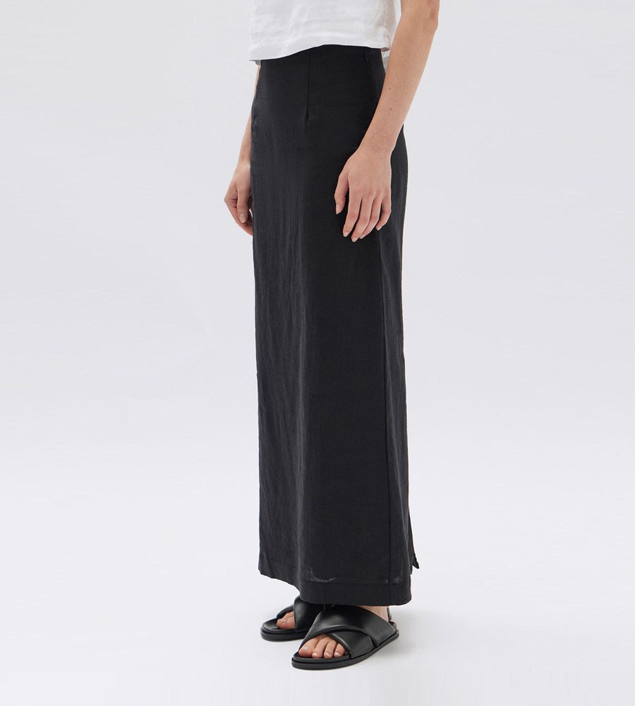 Assembly Label | Solis Linen Maxi Skirt | Black