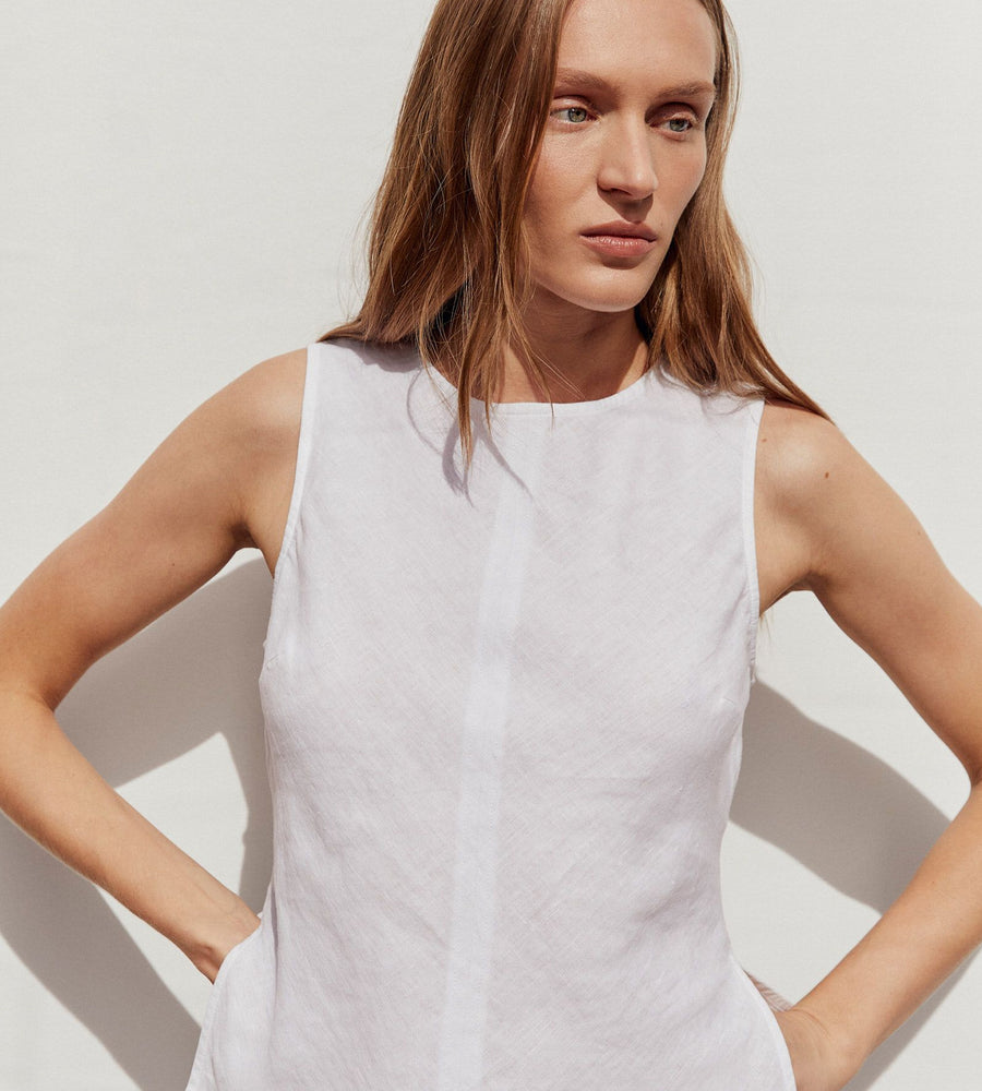 Assembly Label | Solis Linen Top | White