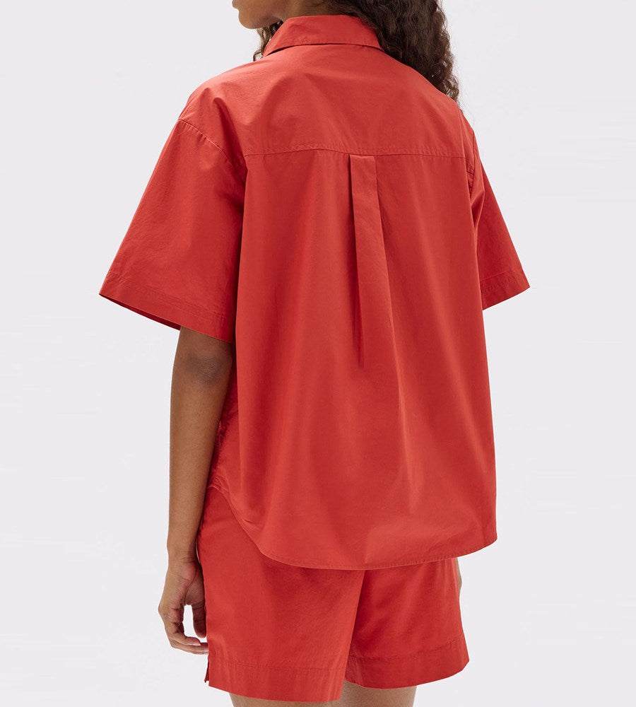 Assembly Label | Tala Poplin Short Sleeve Shirt | Papaya