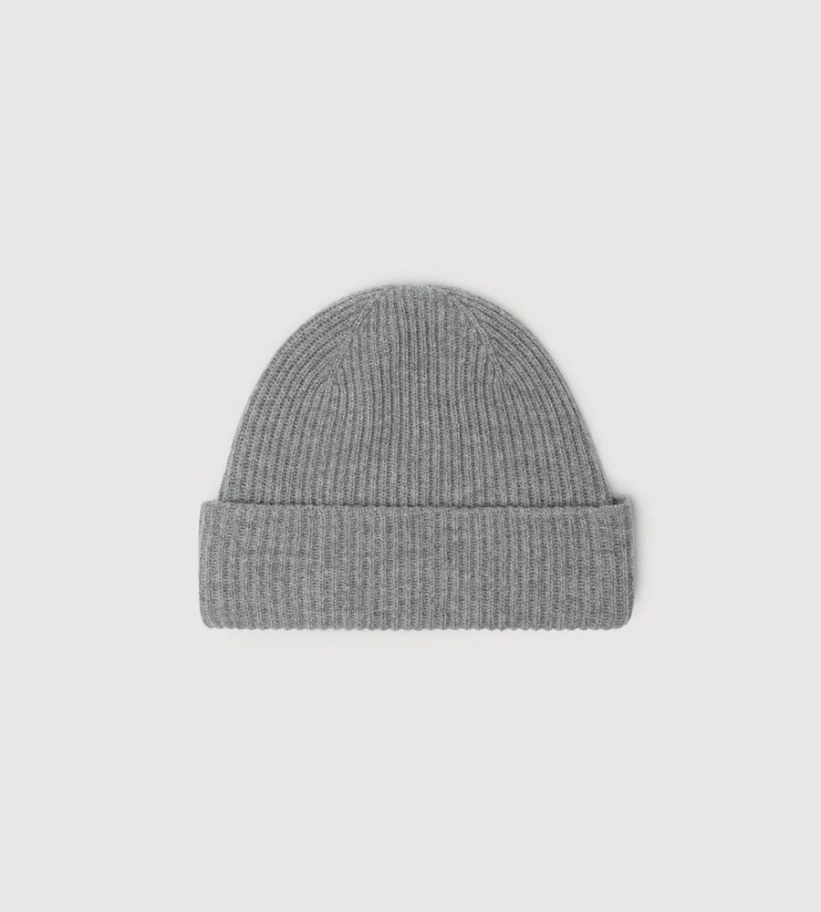 Assembly Label I Wool Cashmere Rib Beanie I Grey Marle