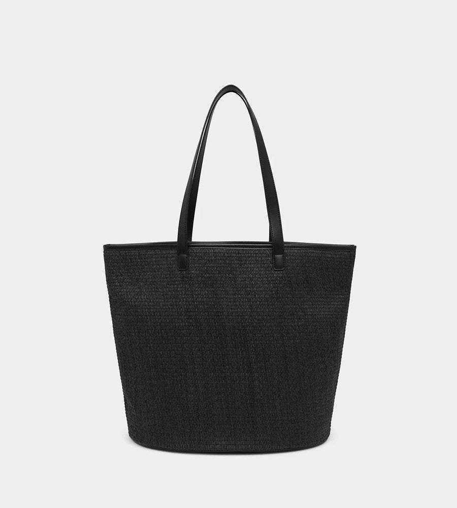 Assembly Label | Woven Beach Tote | Black