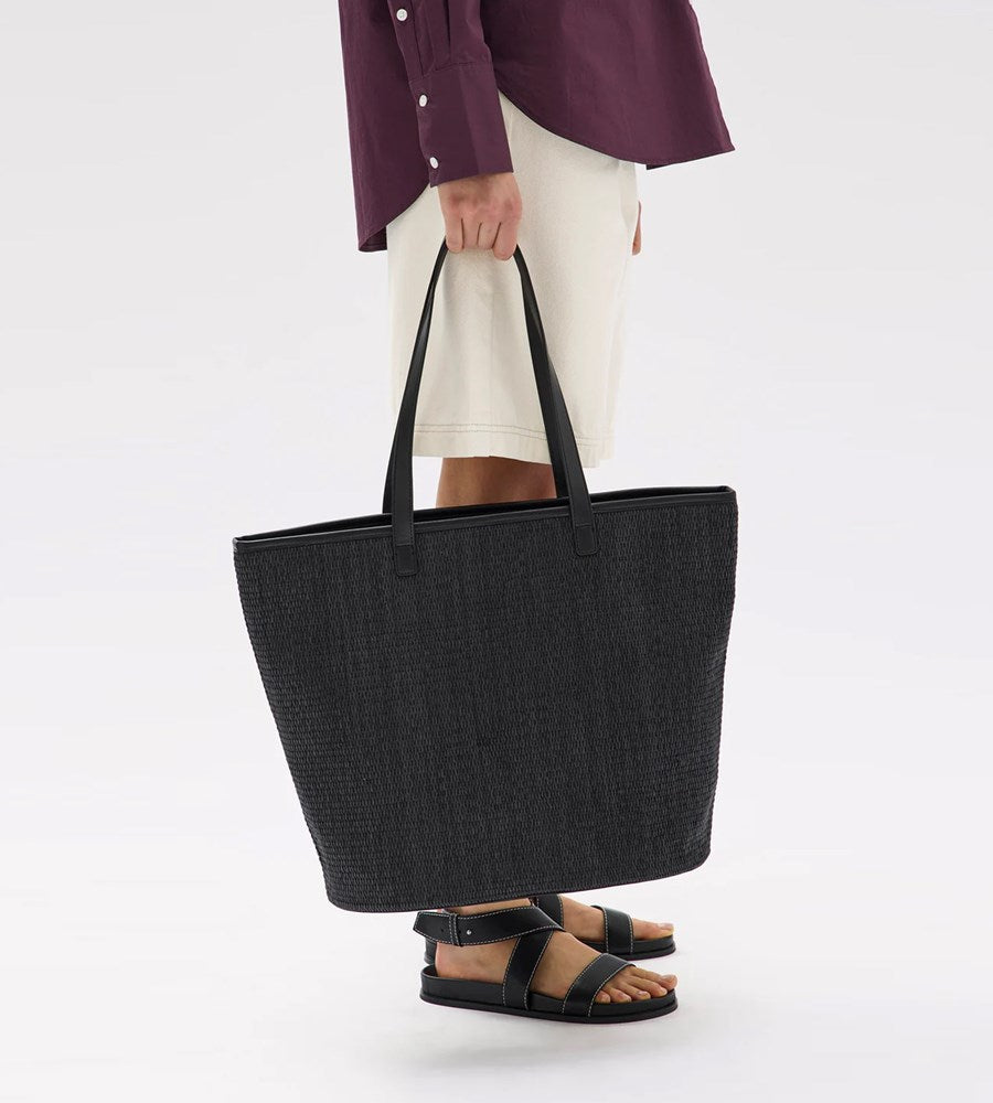 Assembly Label | Woven Beach Tote | Black