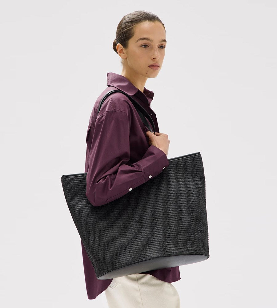 Assembly Label | Woven Beach Tote | Black