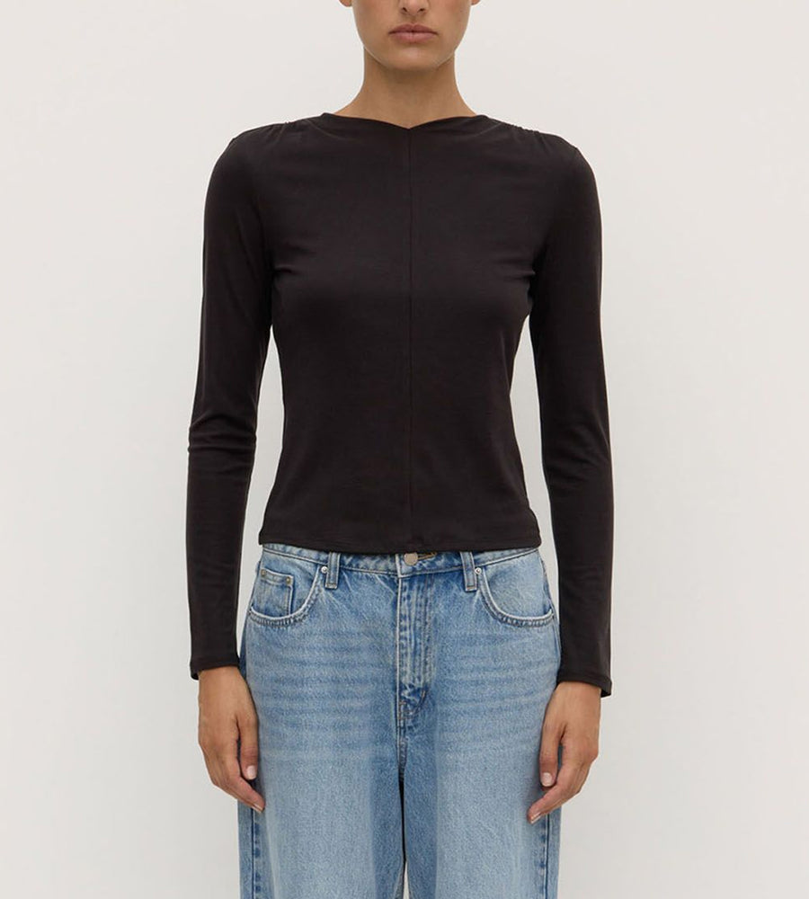 Assembly Label | Margot Jersey Long Sleeve Top | Black