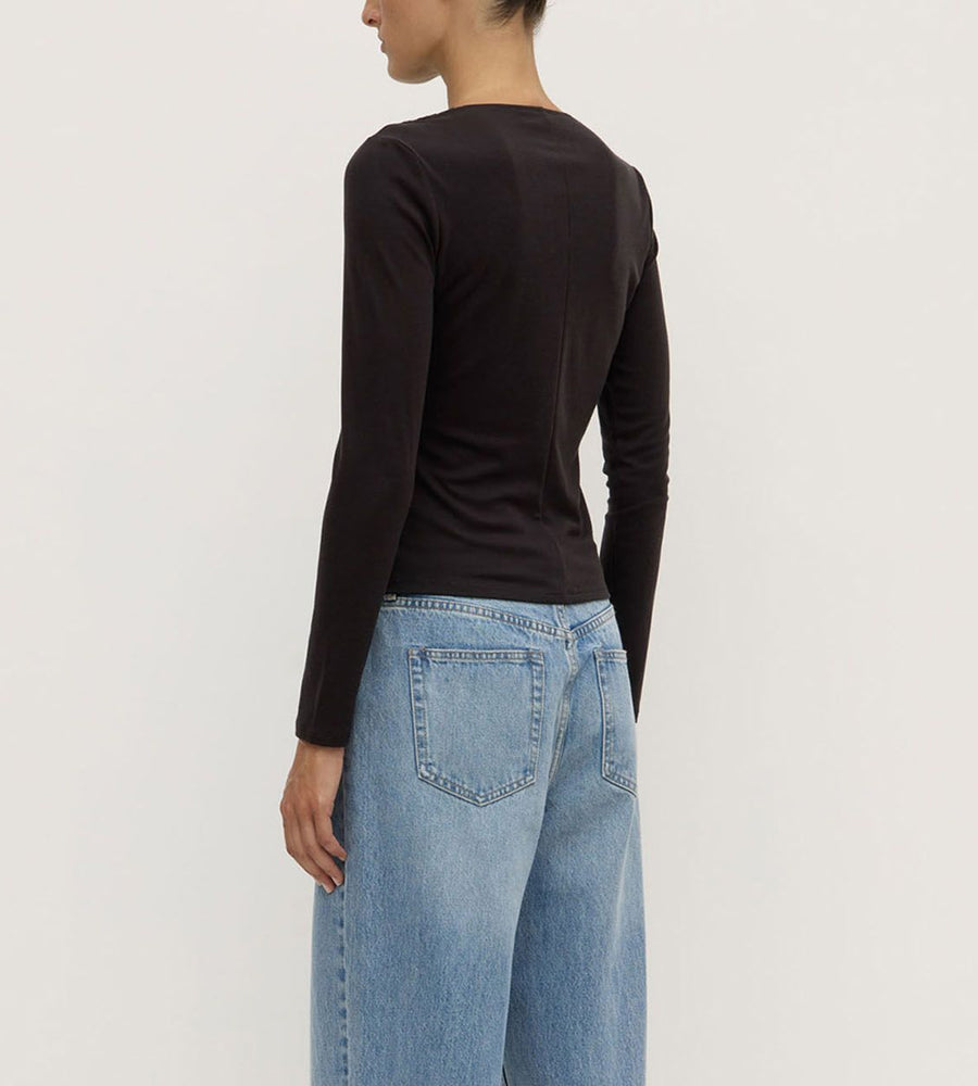 Assembly Label | Margot Jersey Long Sleeve Top | Black