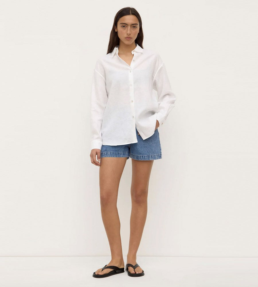 Assembly Label | Everyday Womens Linen Long Sleeve Shirt | White