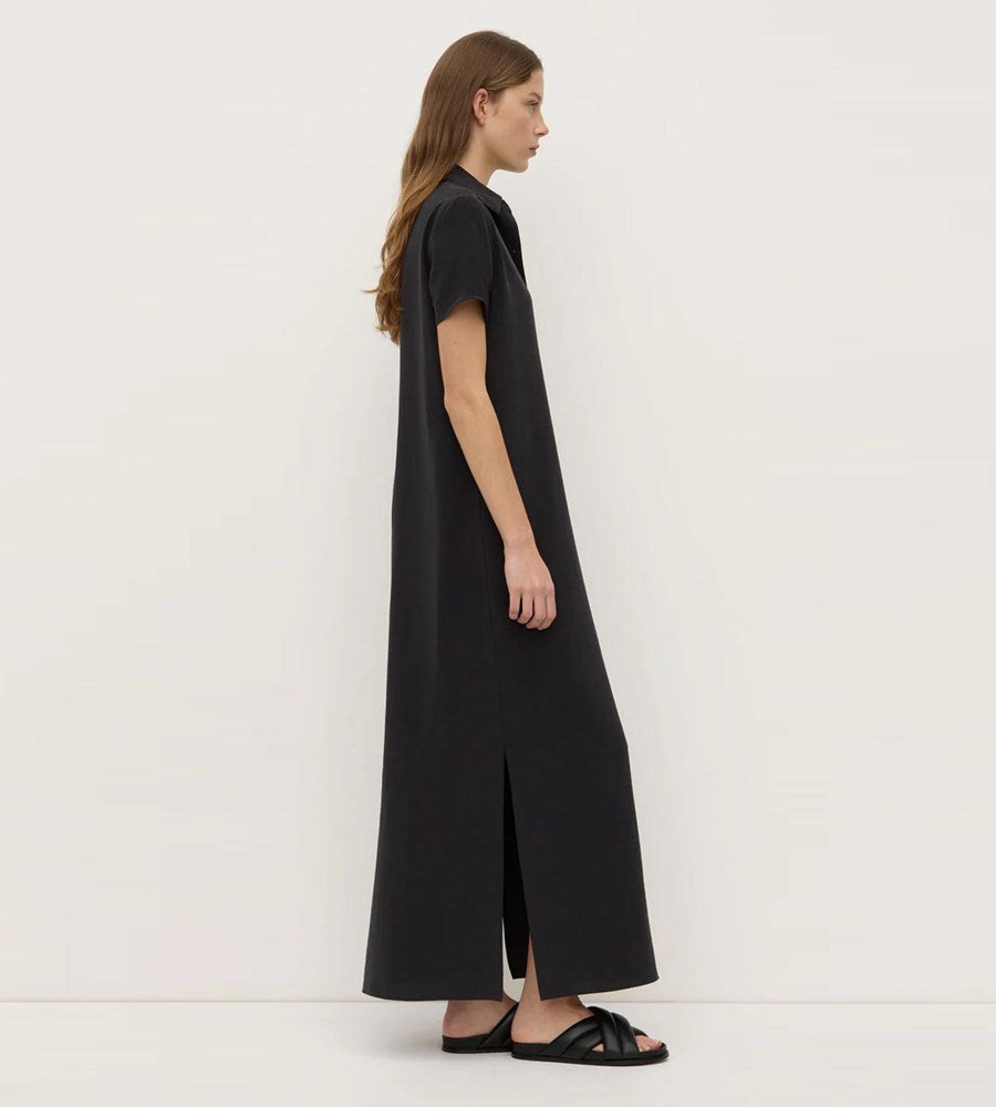 Assembly Label | Heather Silk Blend Shirt Dress | Black