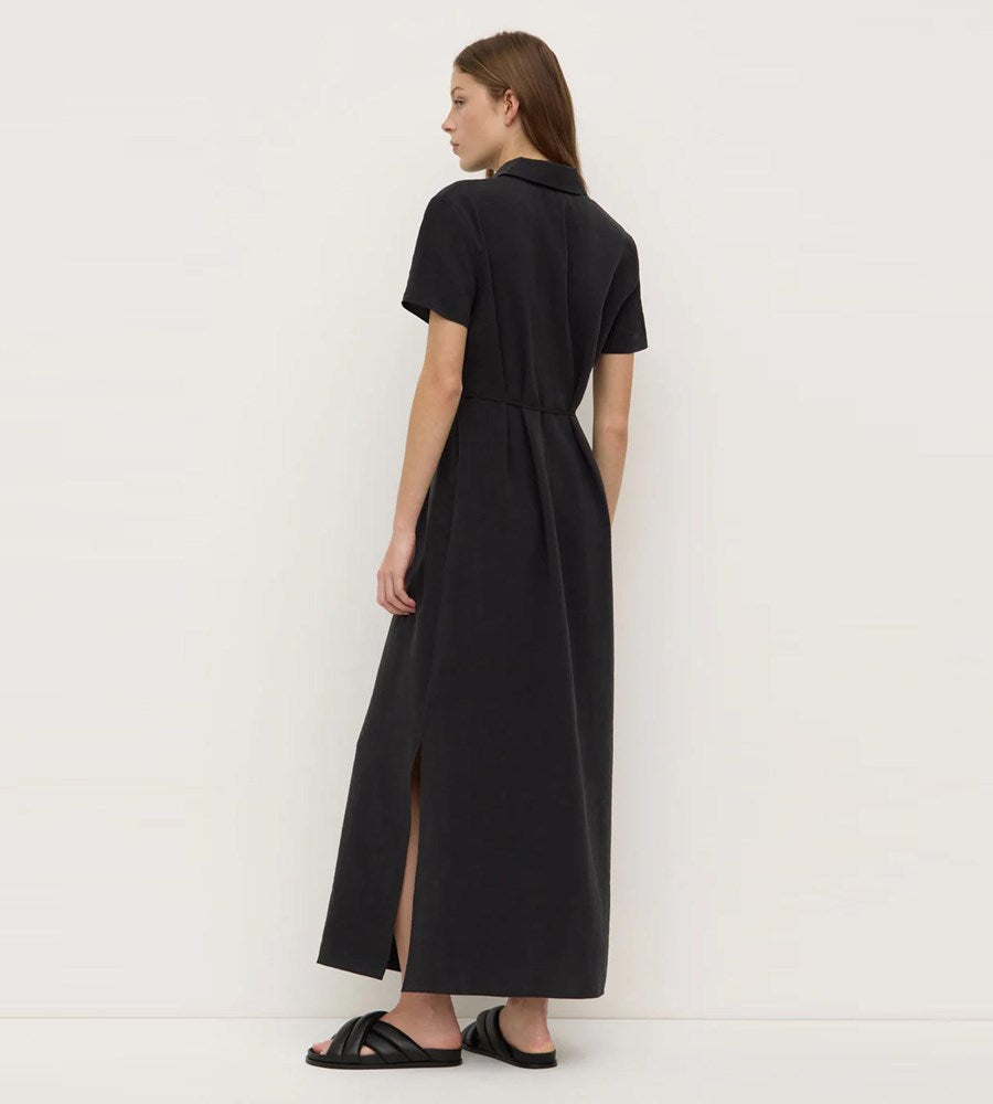 Assembly Label | Heather Silk Blend Shirt Dress | Black
