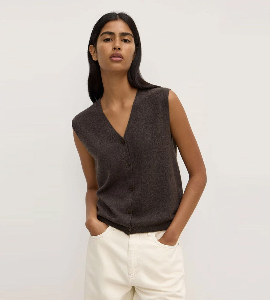 Assembly Label Lara Cashmere Knit Tank Ganache Marle