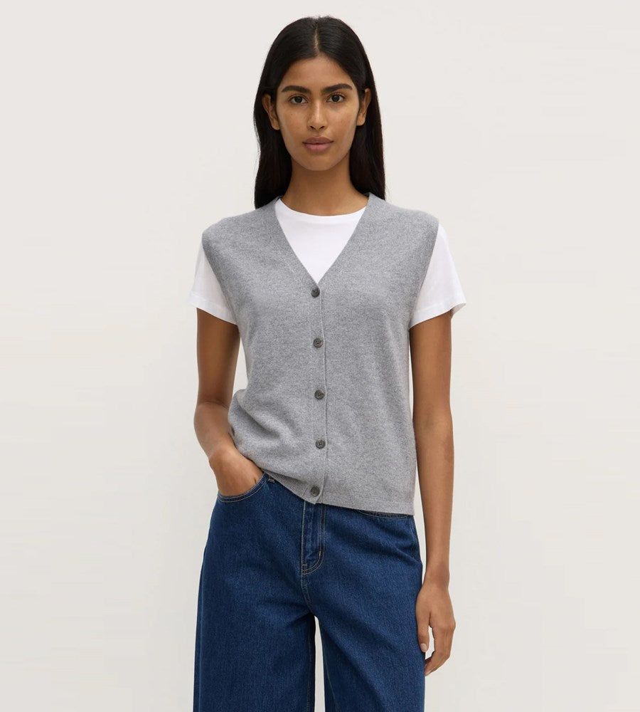 Assembly Label Lara Cashmere Knit Tank Grey Marle
