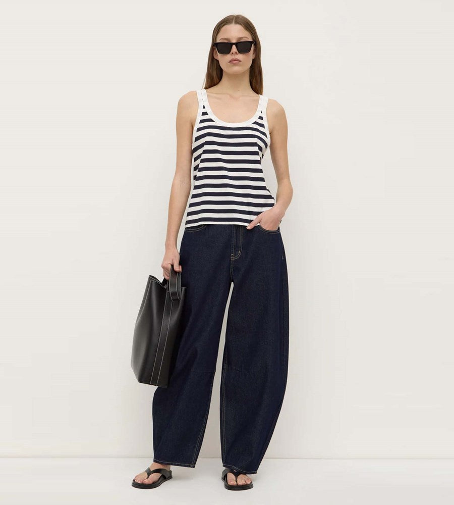 Assembly Label | Leony Stripe Tank | True Navy/ Antique White