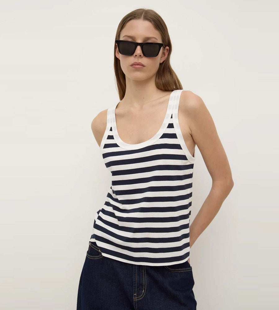 Assembly Label | Leony Stripe Tank | True Navy/ Antique White