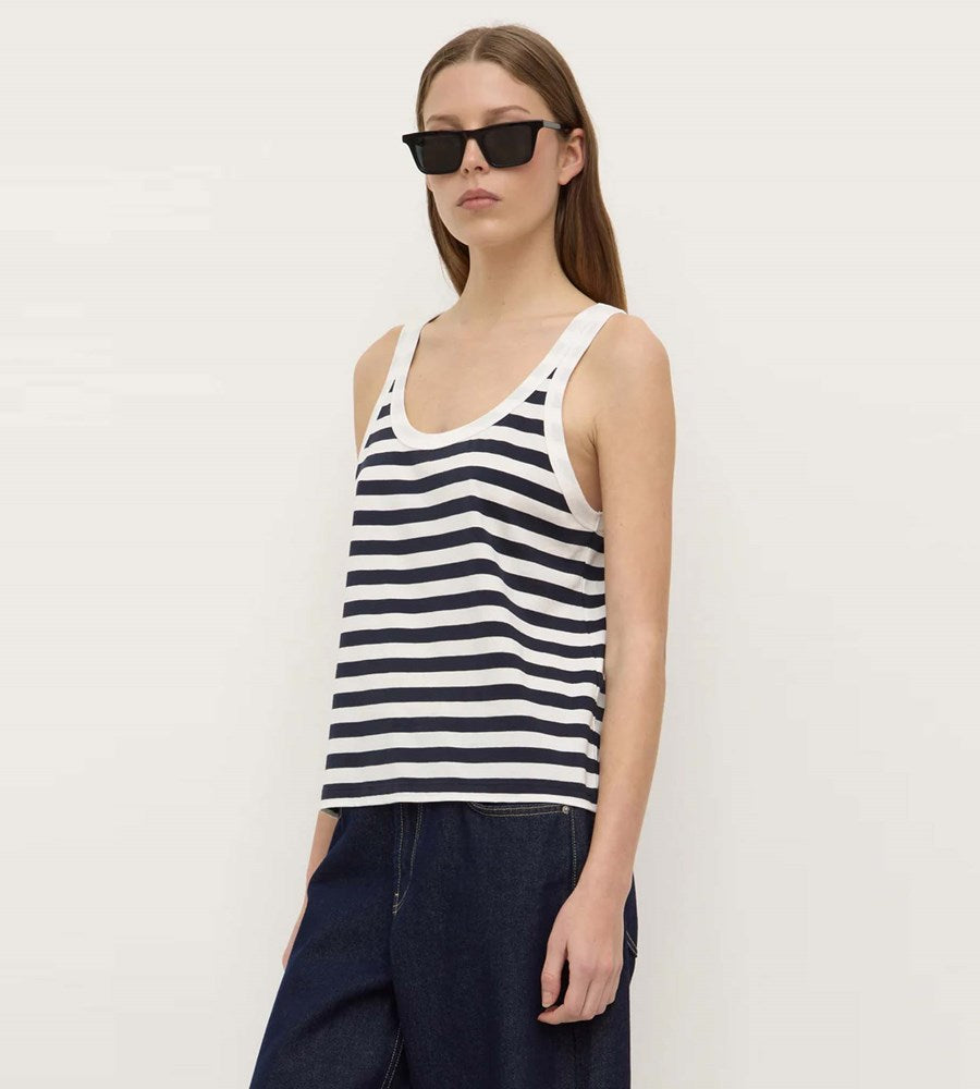 Assembly Label | Leony Stripe Tank | True Navy/ Antique White