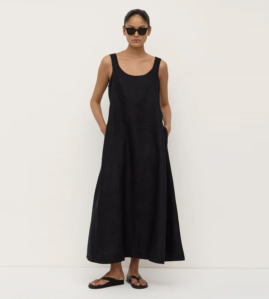Assembly Label | Maree Linen Midi Dress | Black
