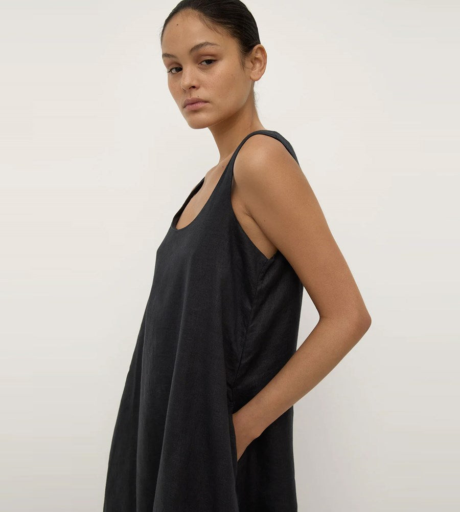 Assembly Label | Maree Linen Midi Dress | Black