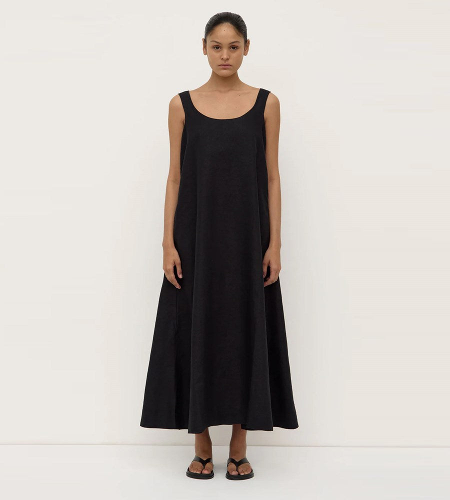 Assembly Label | Maree Linen Midi Dress | Black