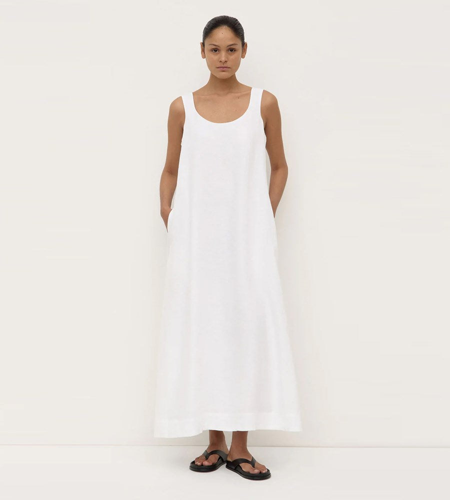 Assembly Label | Maree Linen Midi Dress | White