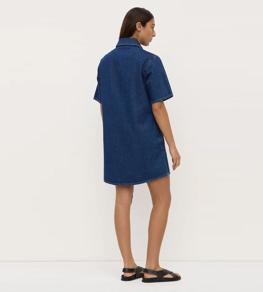 Assembly Label | Neera Denim Mini Shirt Dress | Heritage Blue