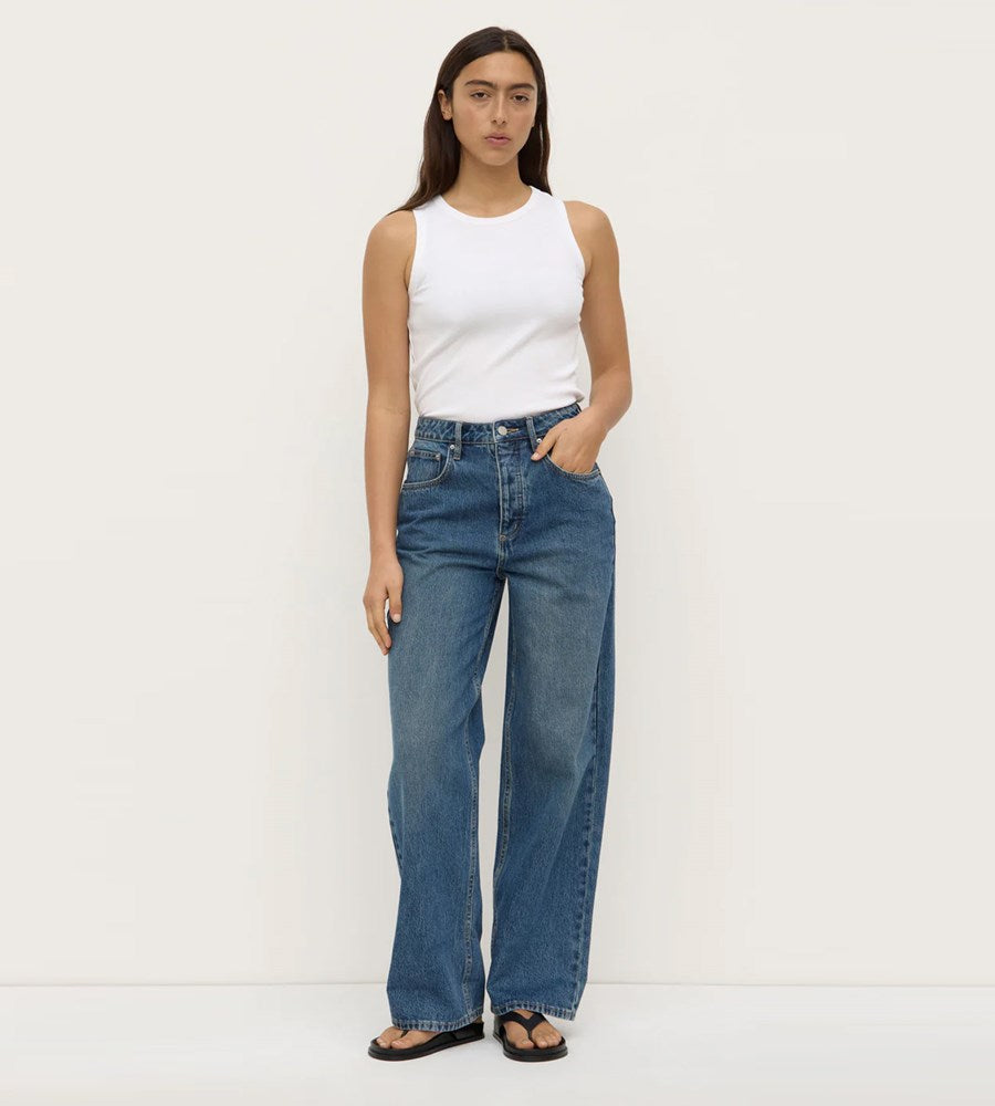 Assembly Label | Oversized High Rise Jean | Dark Indigo Fade
