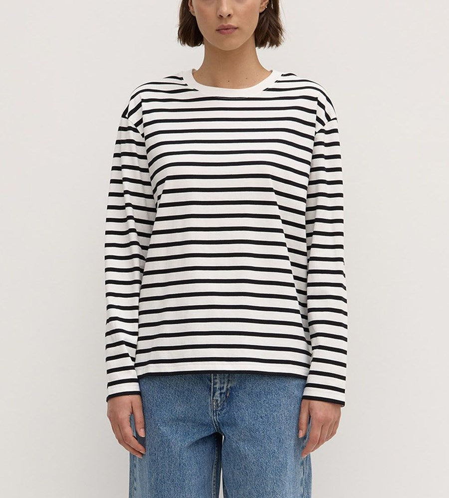 Assembly Label I Portside Stripe Long Sleeve Tee I Antique White/Black