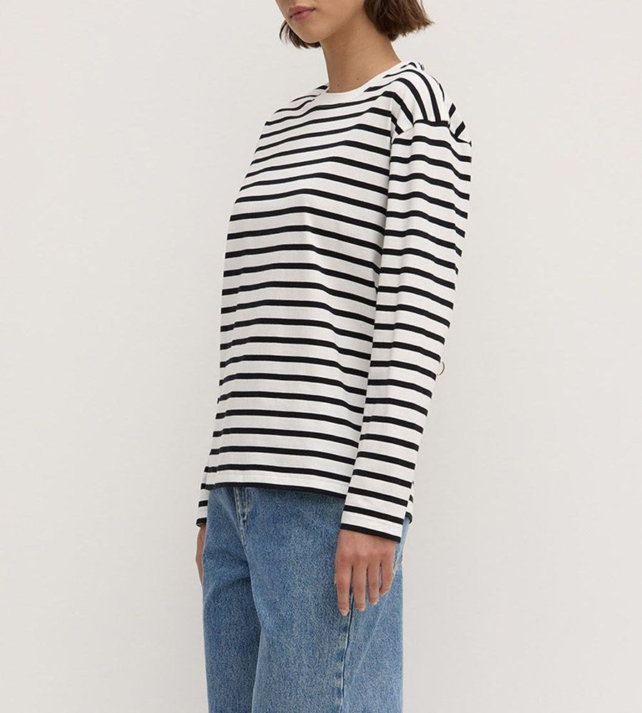 Assembly Label I Portside Stripe Long Sleeve Tee I Antique White/Black