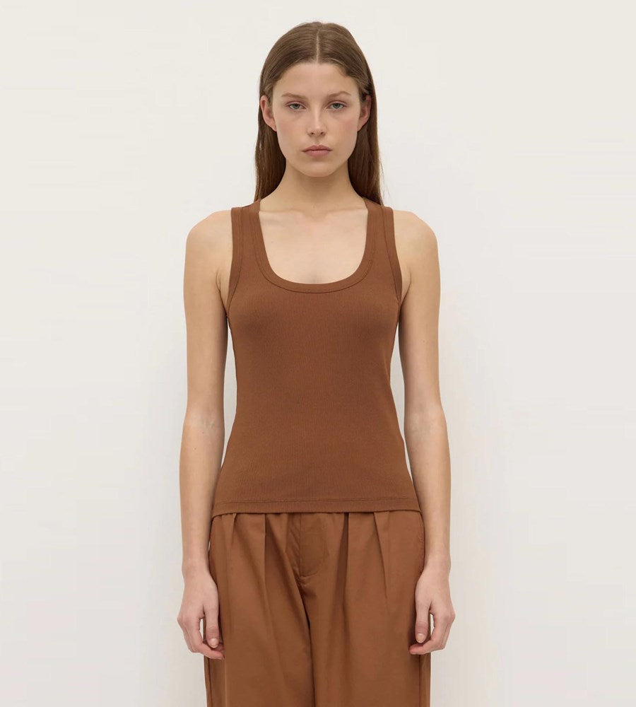 Assembly Label | Robyn Scoop Neck Rib Tank | Earth