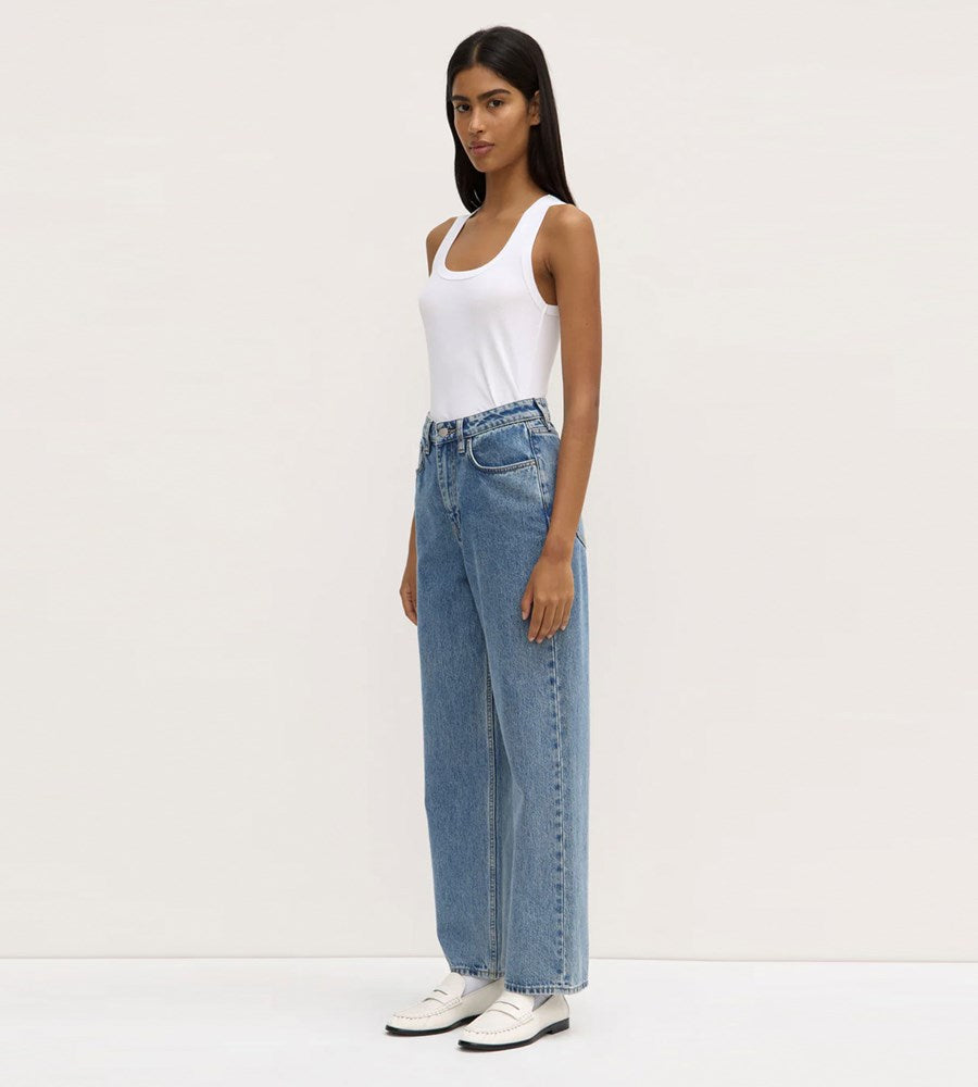 Assemby Label | Robyn Scoop Neck Rib Tank | White