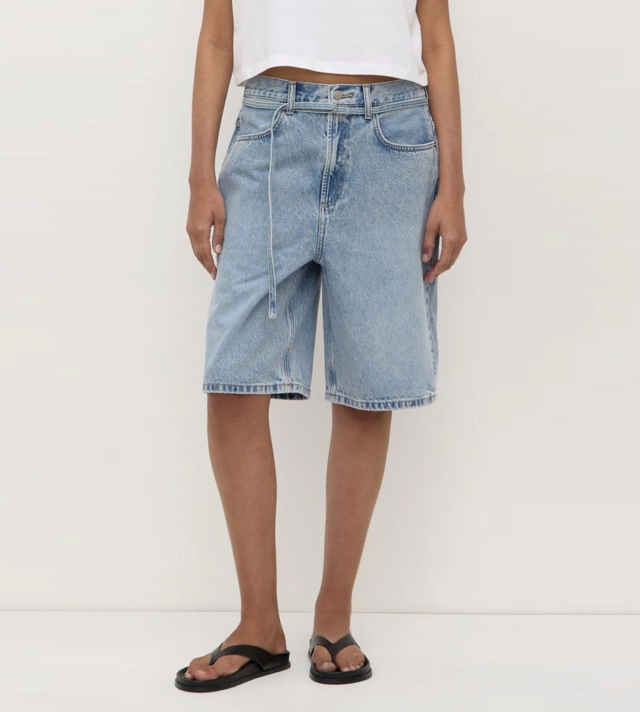 Assembly label | Loose Fit Long Denim Short | Mid Stone Wash