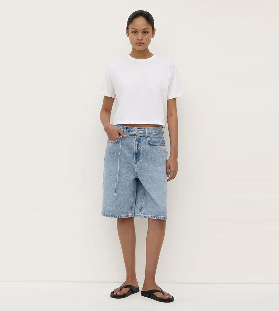 Assembly label | Loose Fit Long Denim Short | Mid Stone Wash