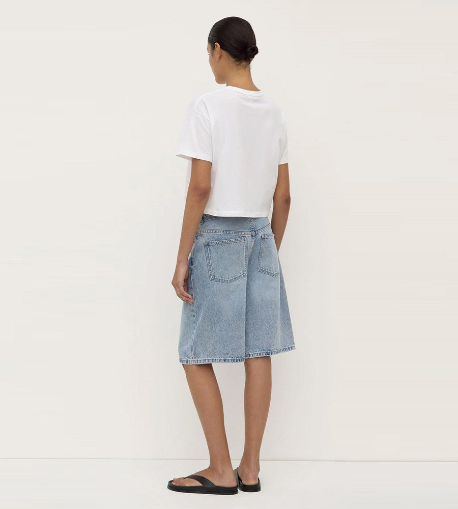 Assembly label | Loose Fit Long Denim Short | Mid Stone Wash