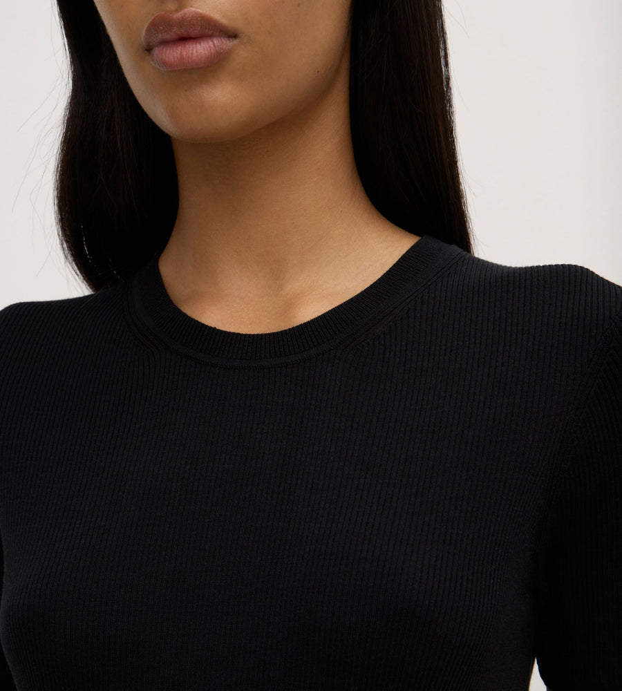 Assembly Label Amira Knit Short Sleeve Tee Black