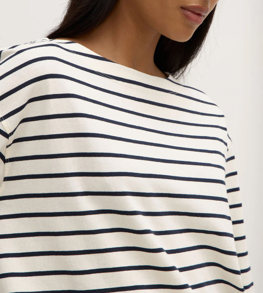 Assembly Label | Bonne Long Sleeve Tee | Navy White Stripe