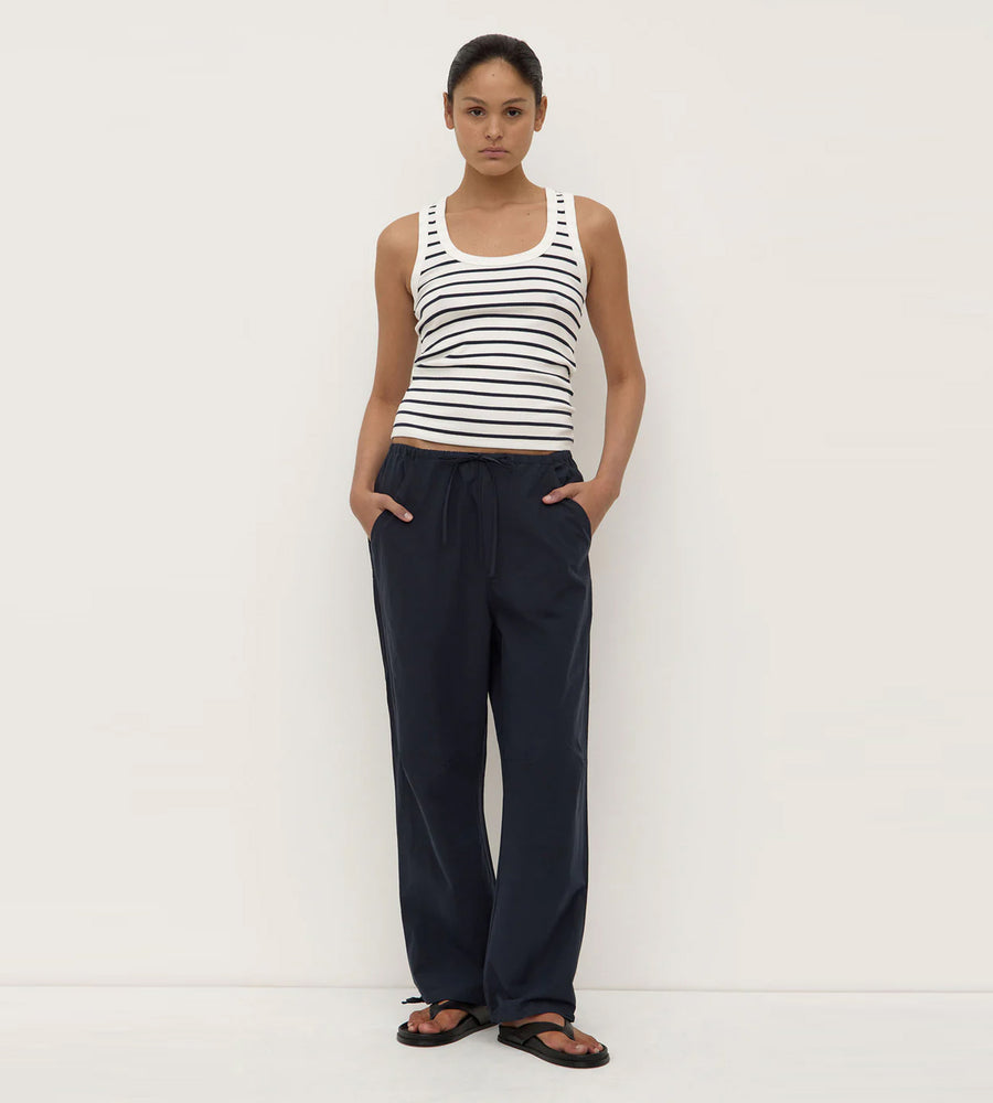 Assembly Label | Leony Stripe Tank | True Navy/ Antique White