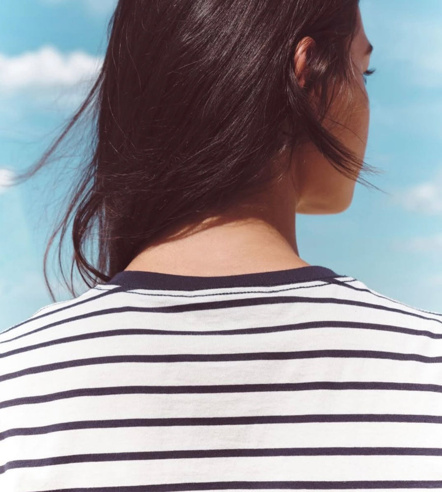 Assembly Label | Leony Stripe Tee | True Navy/ Antique White