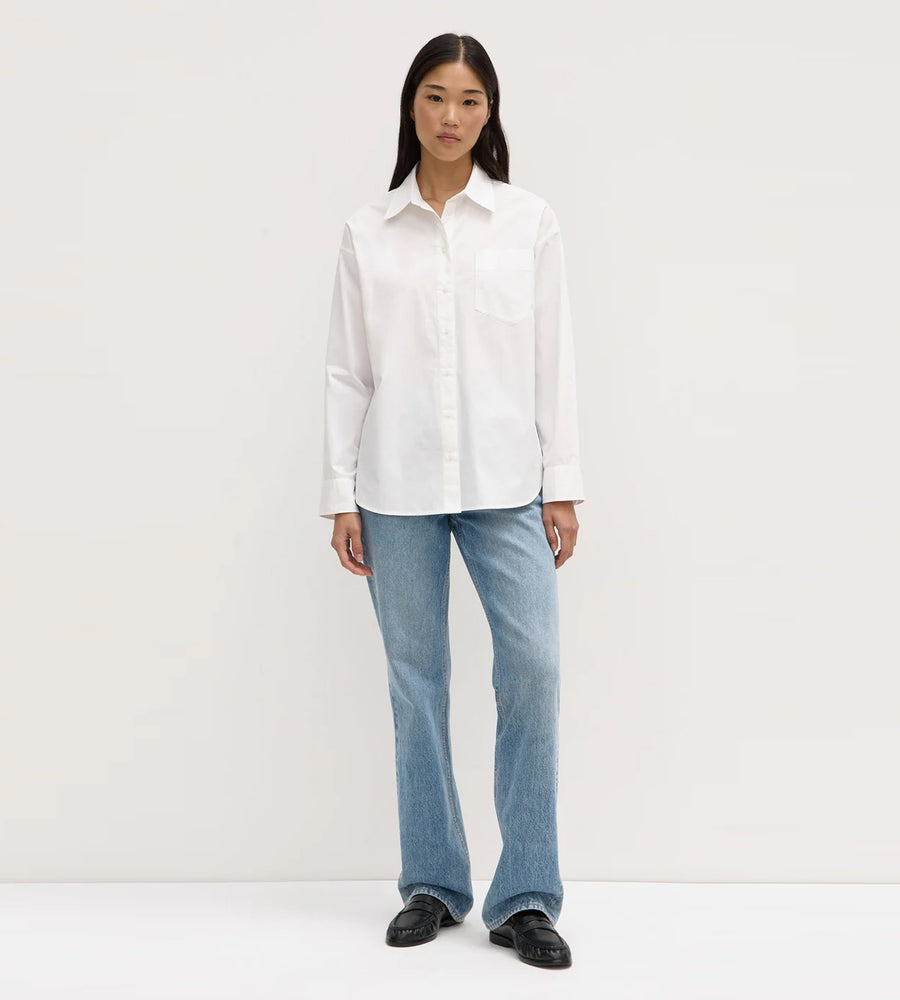 Assembly Label | Molly Poplin Long Sleeve Shirt | White