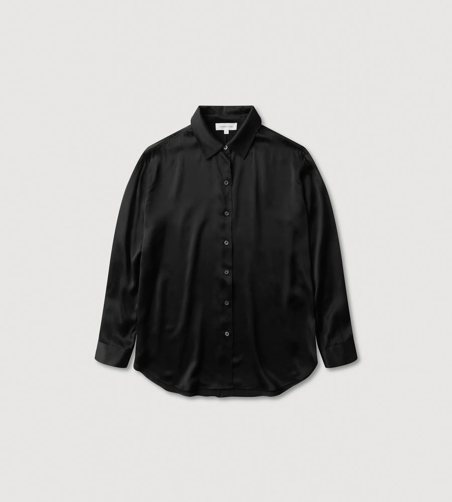Black shirt on a light gray background