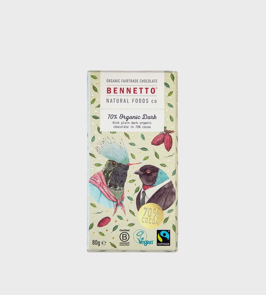 Bennetto Chocolate Bar | 70% Organic Dark Chocolate