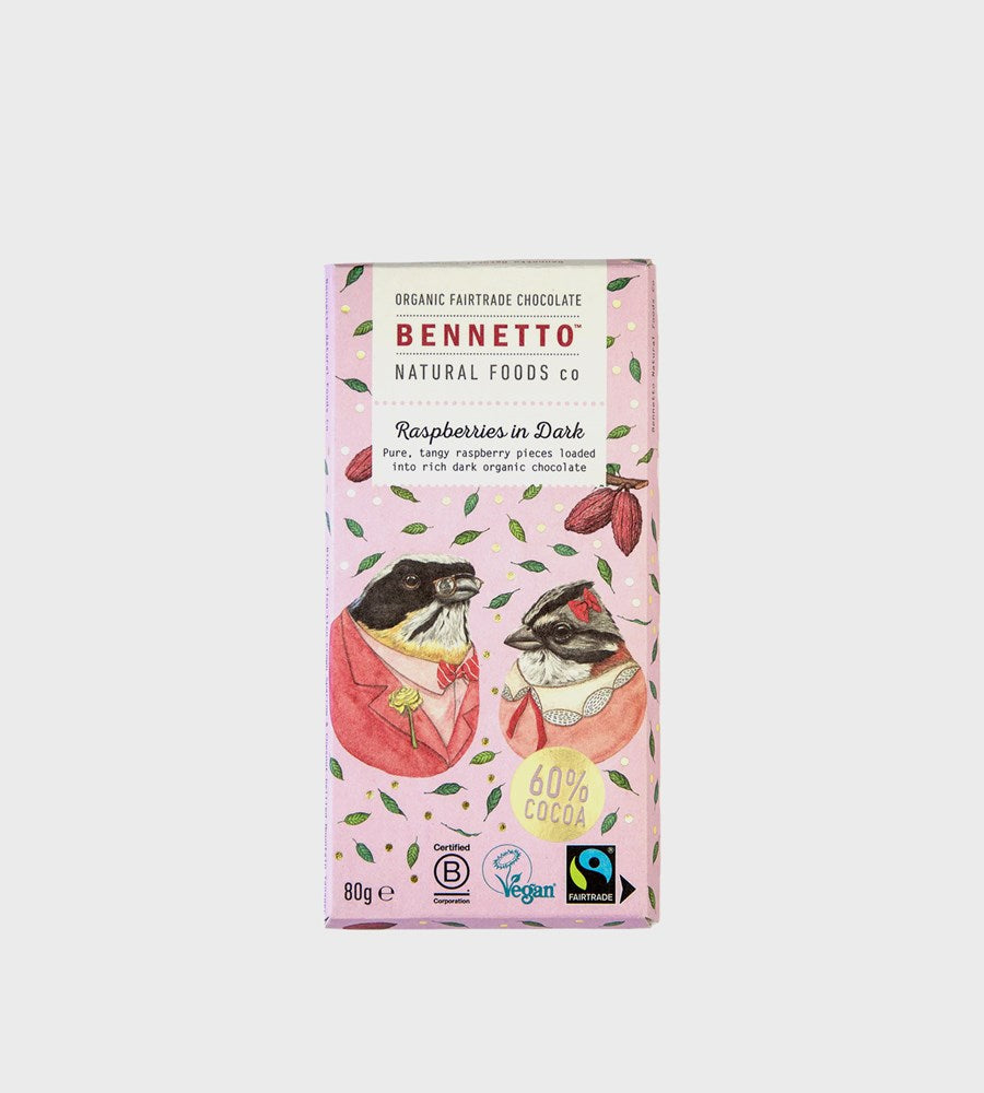 Bennetto Chocolate Bar | Raspberries in Dark