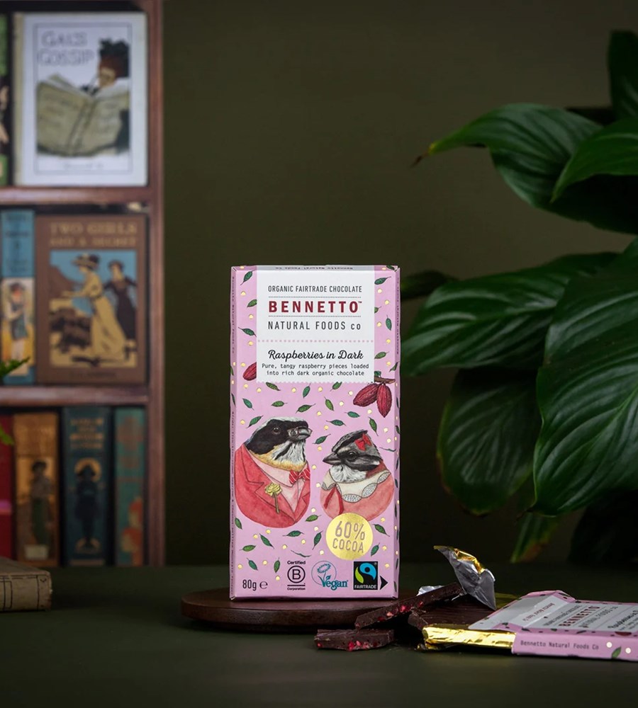 Bennetto Chocolate Bar | Raspberries in Dark