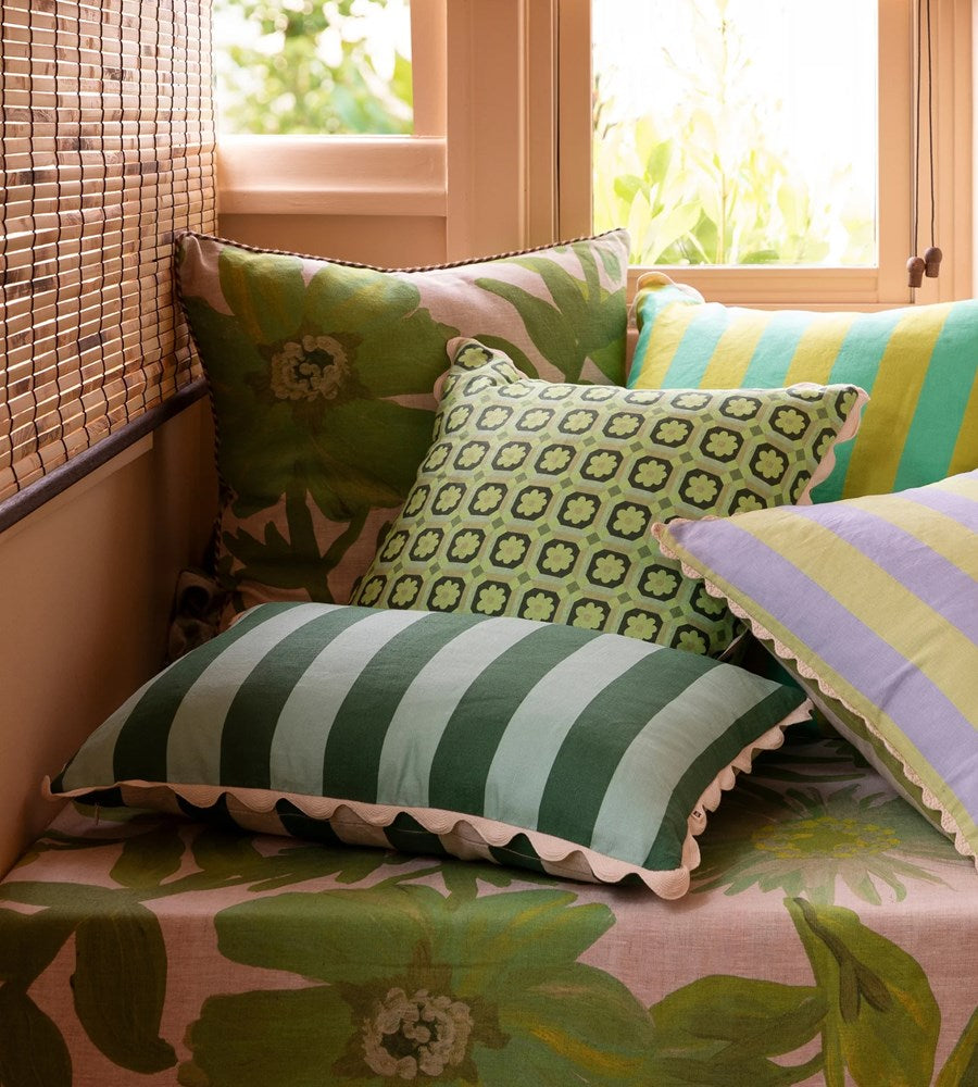 Bonnie and Neil | Bold Stripe Verde Cushion | 60x40cm