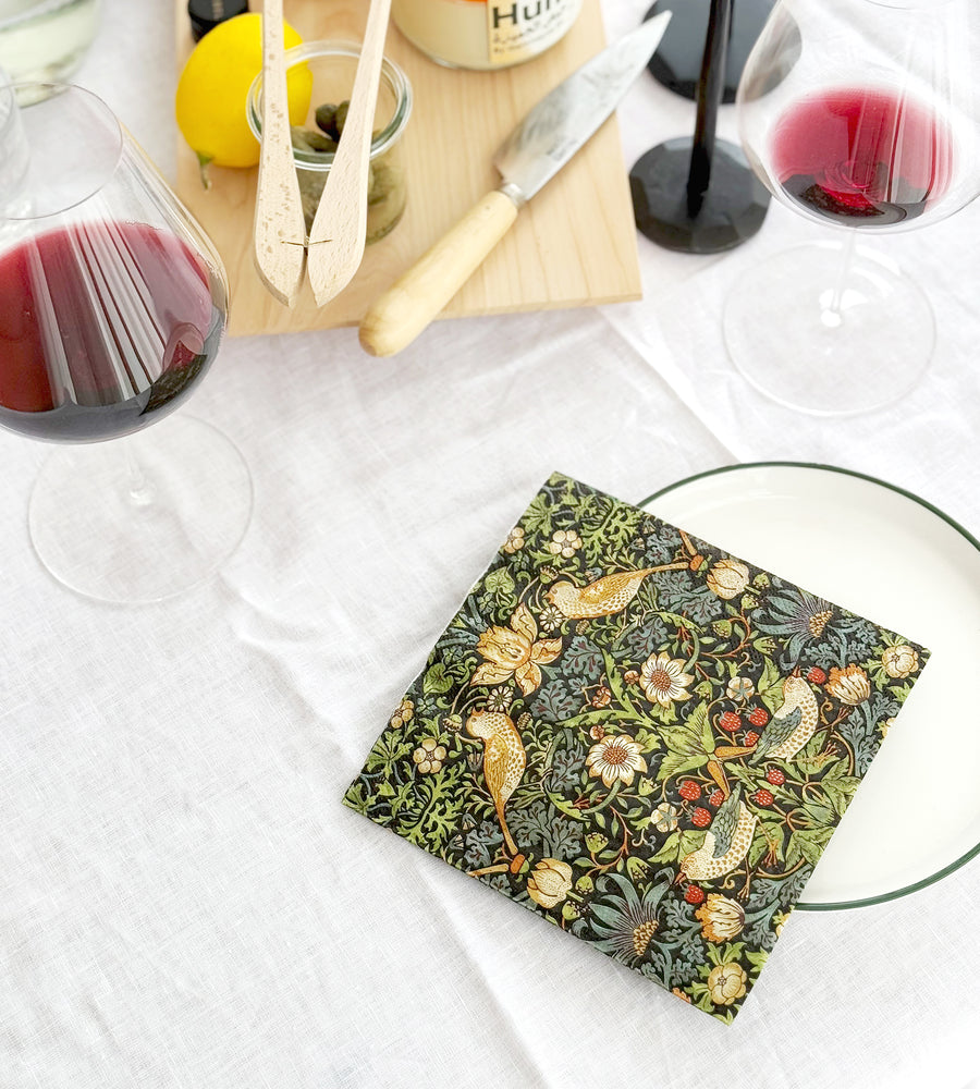 IHR Luncheon | Paper Napkins | Strawberry Thief Black