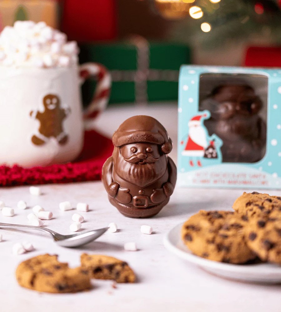 Cocoba Christmas Santa Hot Chocolate Bombe with Mini Marshmellows