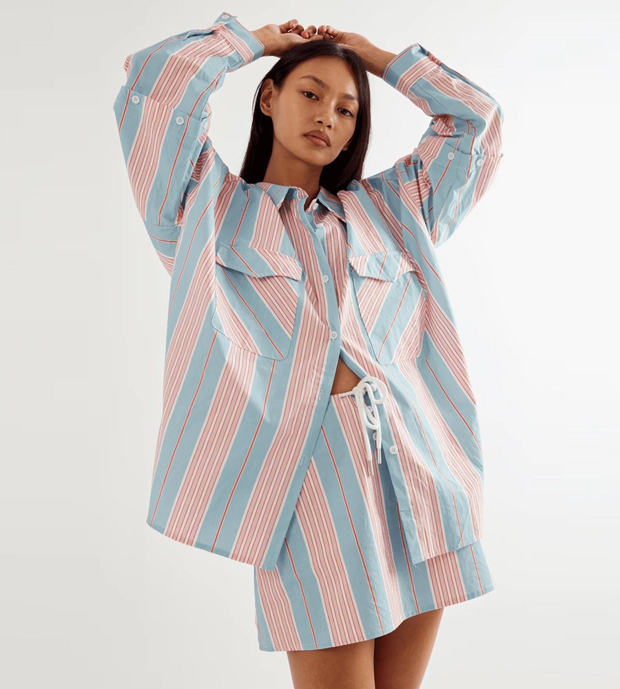 Commonplace | Eastern Shirt | Baby Blue/Pink