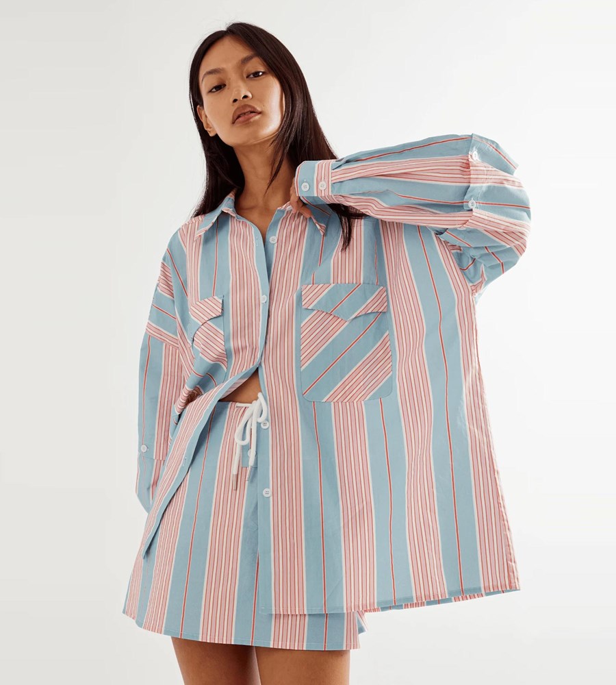 Commonplace | Eastern Skirt | Baby Blue/Pink