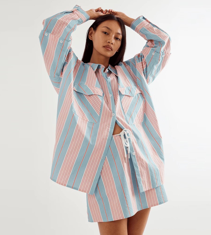 Commonplace | Eastern Skirt | Baby Blue/Pink