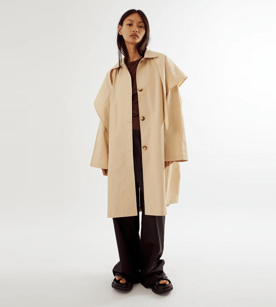 Commonplace | Summer Trench w/ Detachable Scarf | Tan