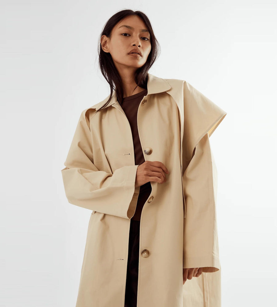 Commonplace | Summer Trench w/ Detachable Scarf | Tan