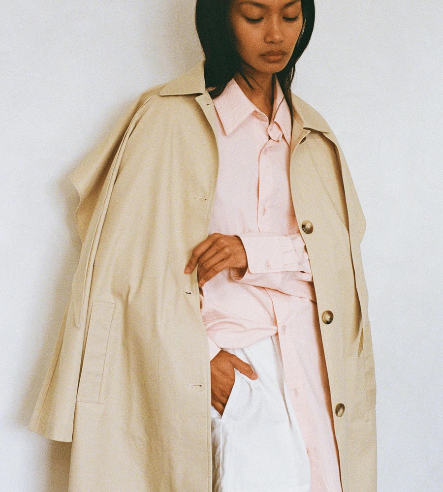 Commonplace | Summer Trench w/ Detachable Scarf | Tan