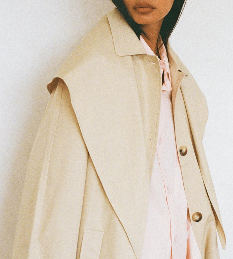 Commonplace | Summer Trench w/ Detachable Scarf | Tan