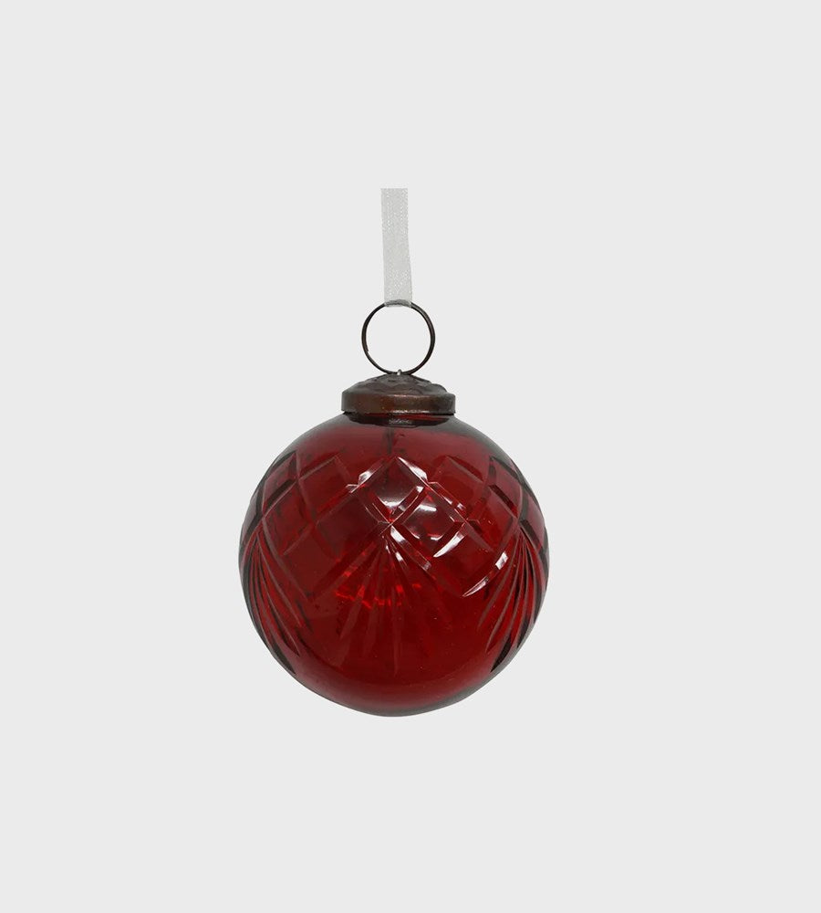 Cut Glass Bauble I Red